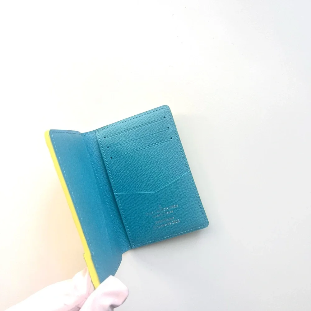 🔥 LOUIS VUITTON Pocket Organizer in bright yellow and blue.